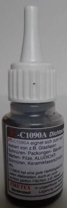 FIRETEX Glasfaserkleber/Dichtschnurkleber C1090A 25 ml mit langer, verschließbarer Spritztülle / ANTHRAZIT